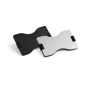 Porta Cartão em Aluminio com bloqueio RFID e fita elástica em poliéster - PT23
