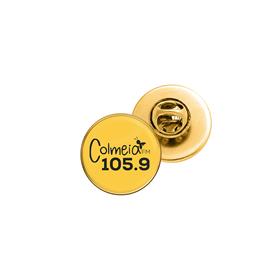 Pin Chapinha de Metal Redondo Dourado 2,6 cm - PI6