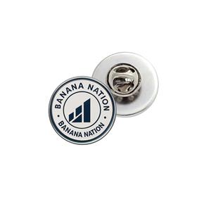 Pin Chapinha de Metal Redondo Resinado Prata 4 cm - PI27