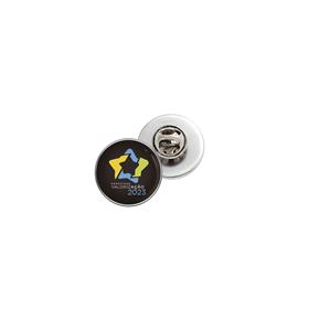 Pin Chapinha de Metal Redondo Resinado Prata 2 cm - PI29