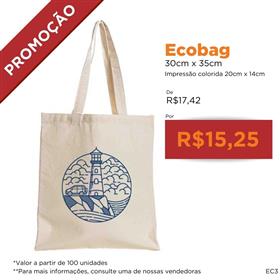 PROMOÇÃO - Ecobag Algodão Cru 30 x 35 cm - EC3 PROMO