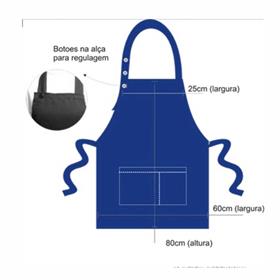 Avental em Brim Leve com regulagem de pescoço - AV18