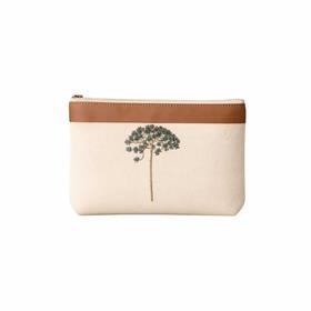 Necessaire em algodão com detalhe em Couro - NE177 VD