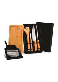 Kit para Churrasco em Bambu - com Avental - 6 Peças - KC99