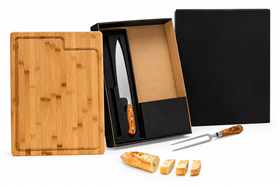 Kit Churrasco Premium Em Bambu - 3 Peças - KC104 SM